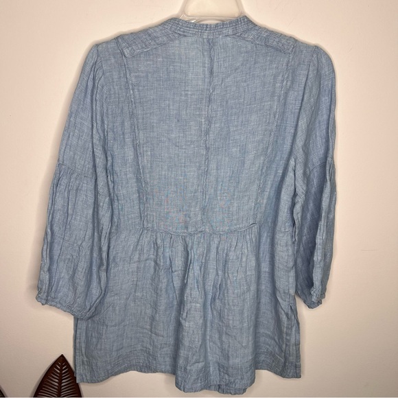 Wrap London Linen Light Blue Tunic Top J15 - Picture 8 of 9